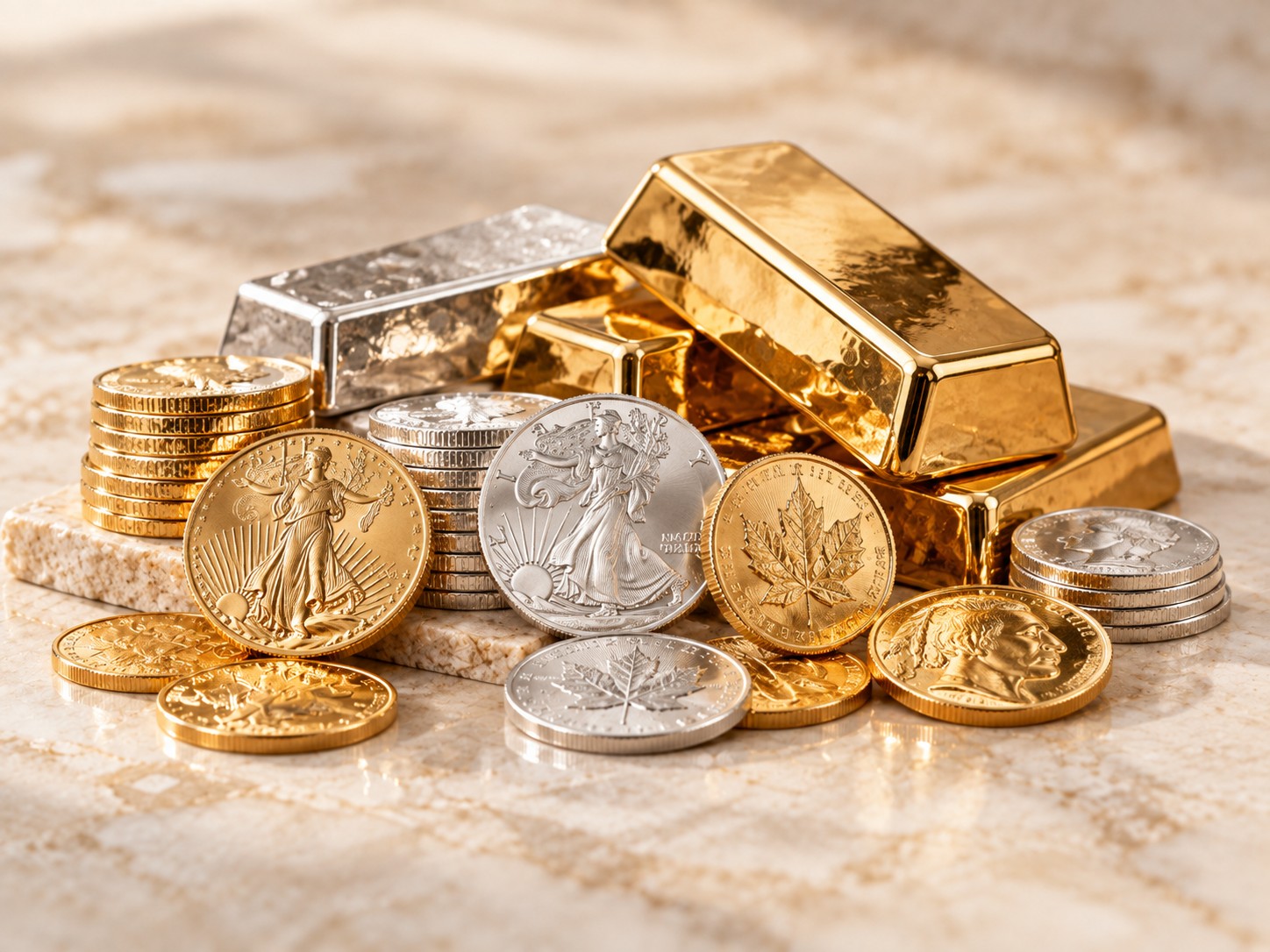 Coins and bars